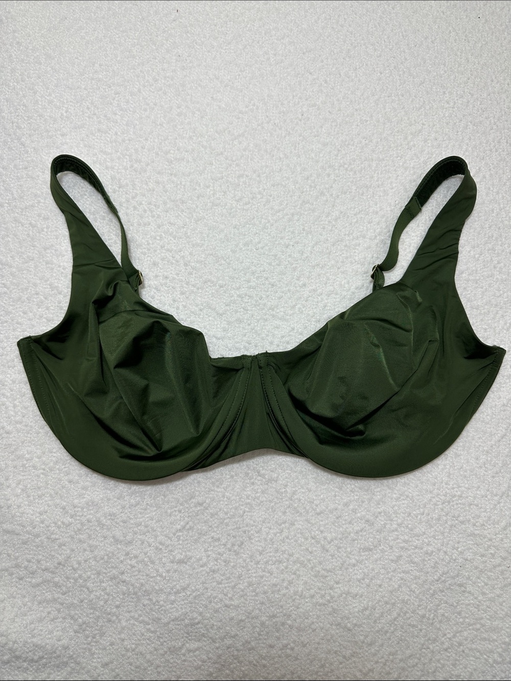 CUUP The Scoop 36F Underwire Adjustable Straps Unlined Green Bra